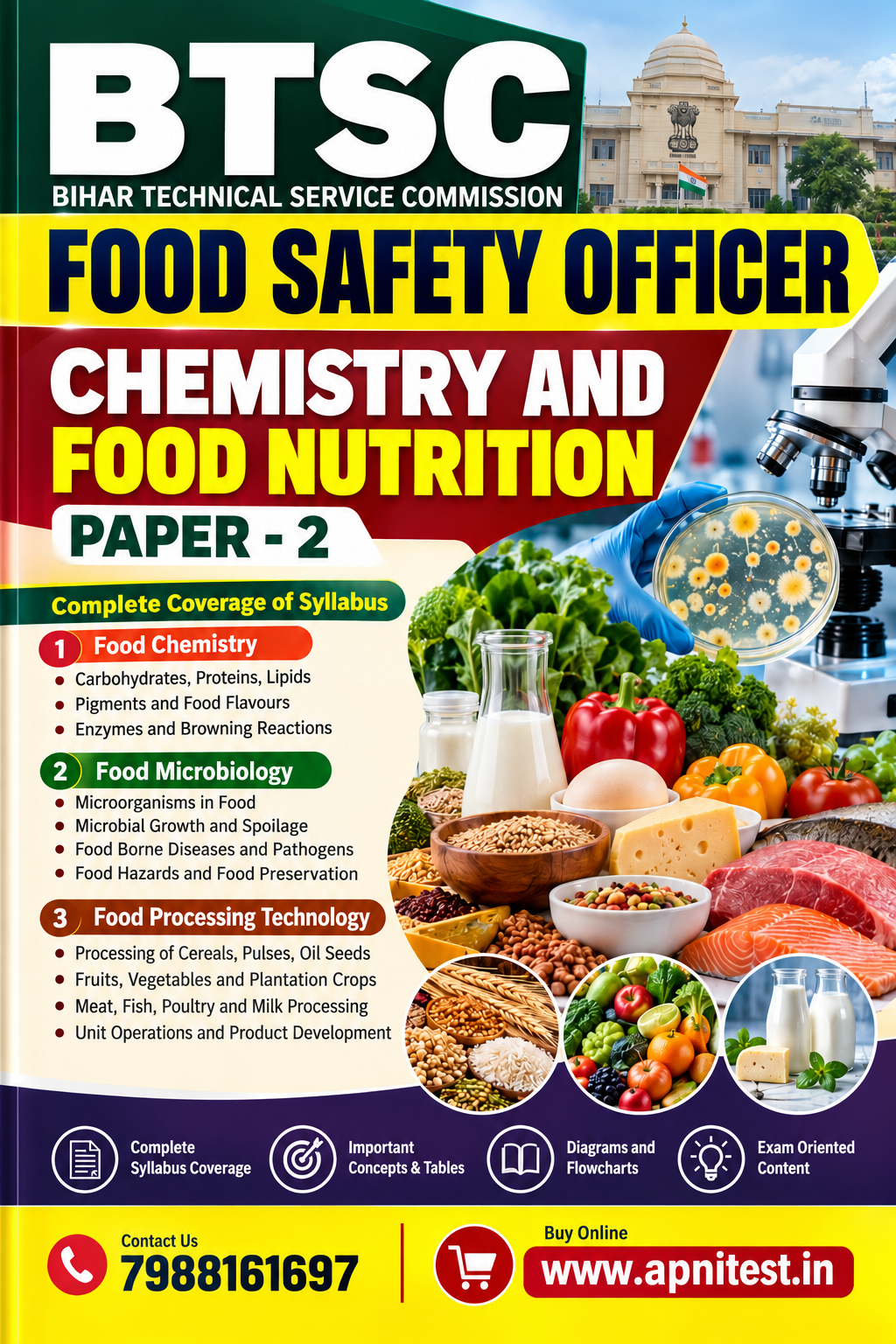 btsc food safety officer book test series and mcq and pyq
