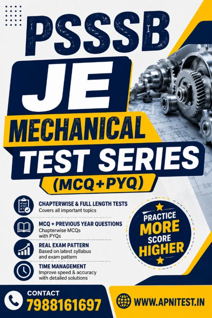 PSSSB JE MECHANICAL TEST SERIES(MCQ+PYQ)